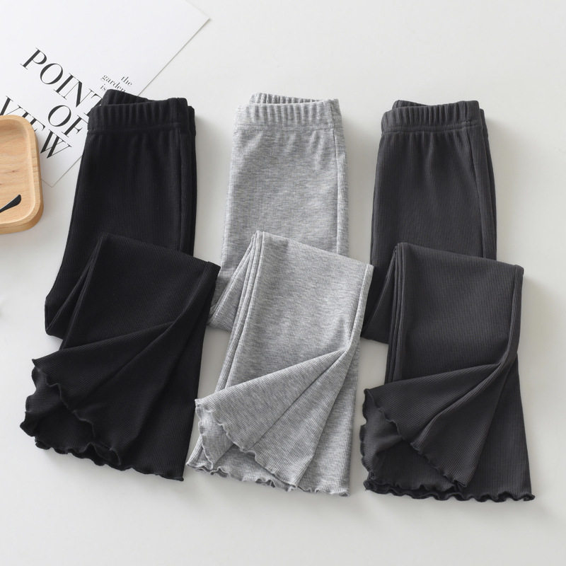 女童喇叭裤弹力裤子2025新款春秋微喇运动裤大童儿童休闲长裤春装
