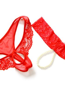 透明性感珍珠礼物情侣内裤