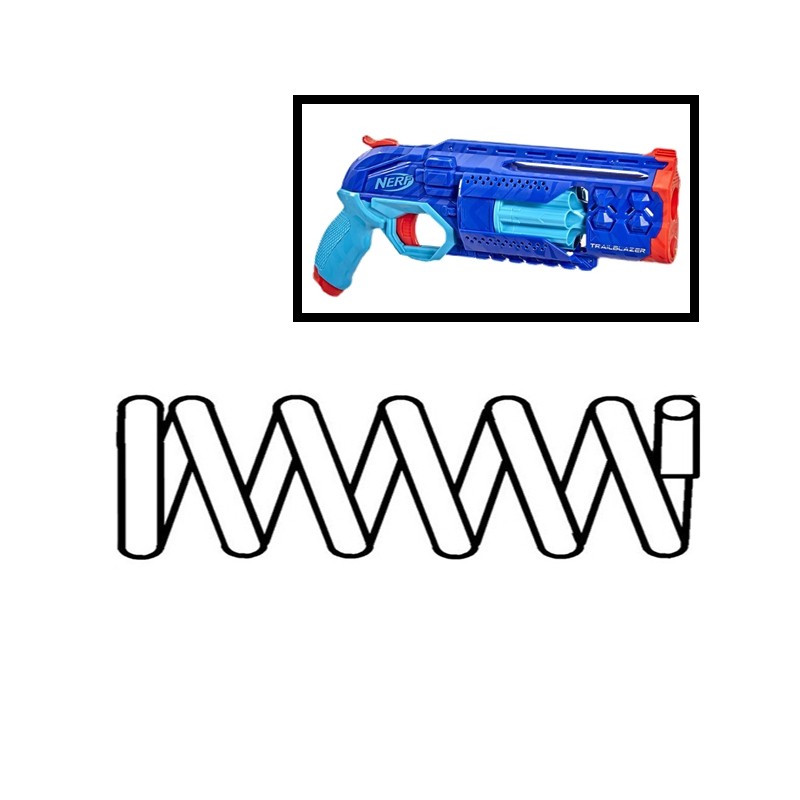 nerf热火软弹枪发射器精英2.0系列僵牛僵尸小牛弹簧圈卷毛配件