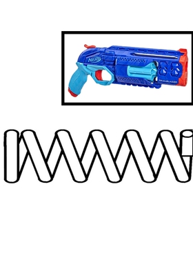 nerf热火软弹枪发射器精英2.0系列僵牛僵尸小牛弹簧圈卷毛配件