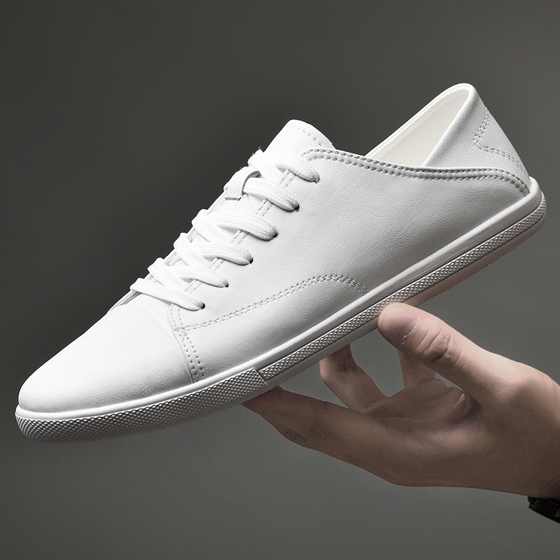 真皮软底软面情侣小白鞋