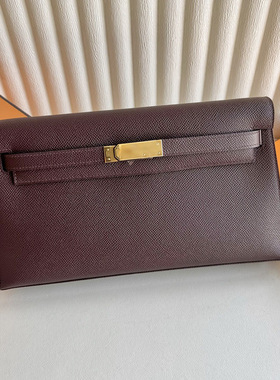 VIP级全手缝蜡线 elan 27cm 进口原厂EPSOM皮女士手包手抓包