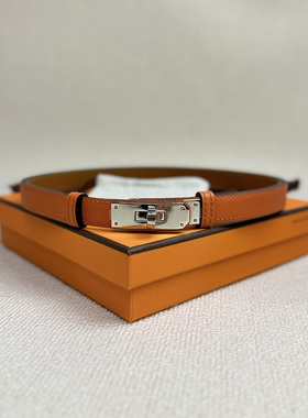 时尚女士细腰带18mm凯莉皮带均码女腰带细橙色kelly 18 belt