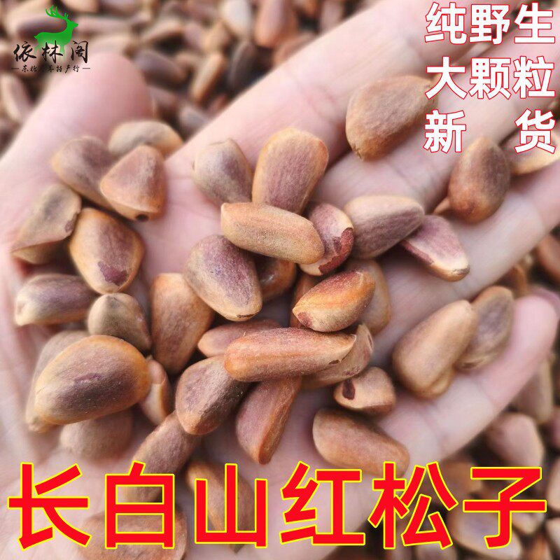 包邮野生红松子大颗粒东北长白山特产新货生的松籽新鲜500g孕妇