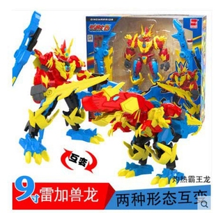 斗龙战士5奥骁超极兽龙超级战龙雷古曼变形超甲雷加兽龙9.5寸玩具