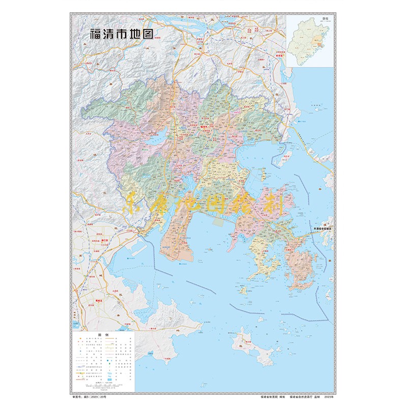 新款福清市地图行政区划图办公室挂图高清大尺寸城区图定制电子版