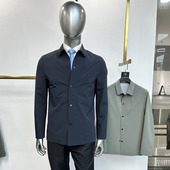 时尚 风衣无里衬五防问题面料无痕一体工艺摁扣款 商务休闲 男士 新款