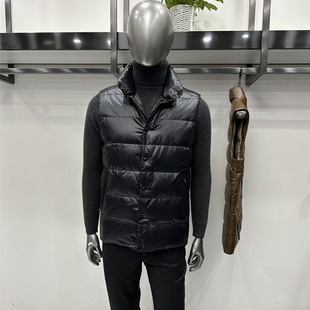 设计商务休闲90直充绒80克2色 时尚 立领拉链加厚保暖男士 羽绒马甲