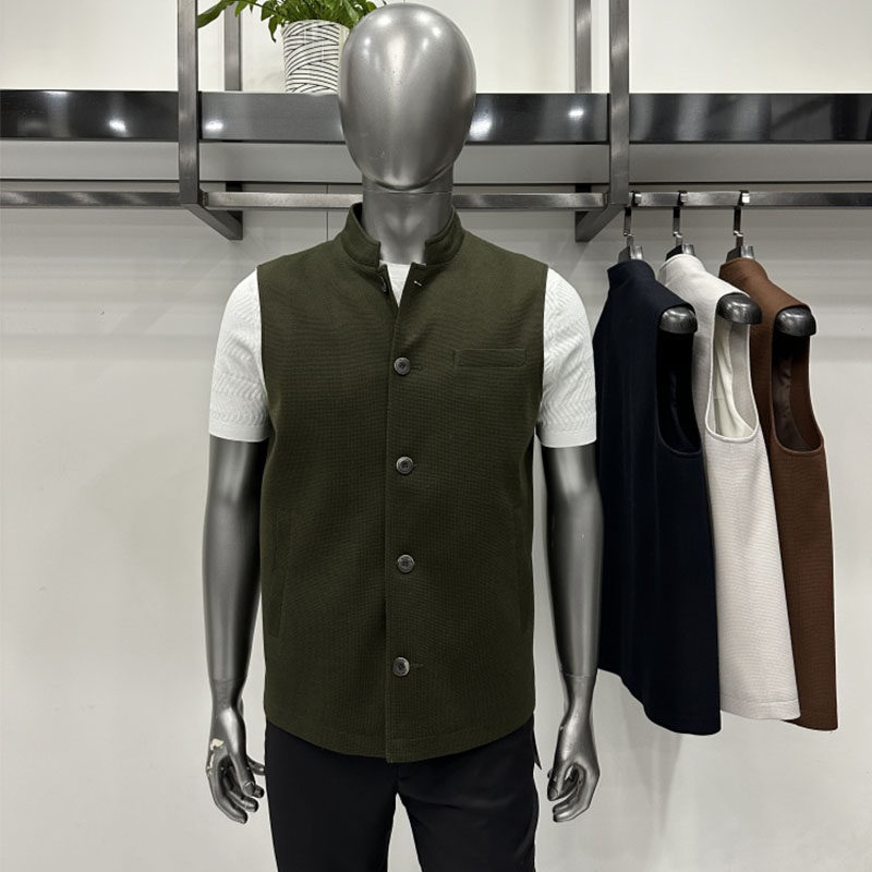 春夏款男士中式立领扣版马甲纹理提花工艺绵羊毛混纺微弹舒适免烫,男装,常规马甲,淘宝优惠券,粉丝福利购,淘宝优惠卷