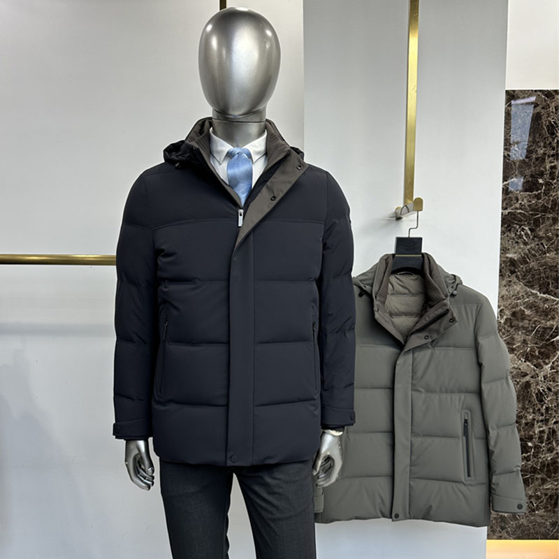 鹅绒双充加厚男士羽绒服一衣两穿