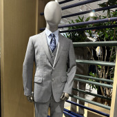 意大利进口羊毛料修身 依文专柜男士 马甲3件 西服西裤 灰色 西服套装