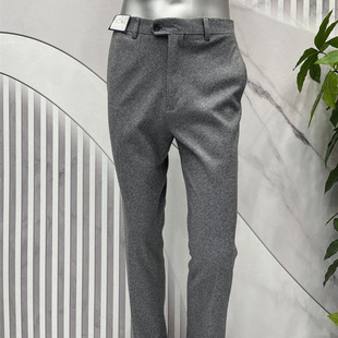男士 中腰时尚 西裤 羊毛微厚面料免烫 商务休闲灰色 直筒合体版 新款