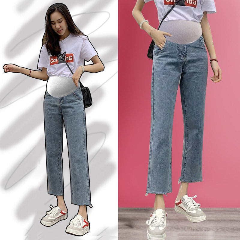 孕妇裤子牛仔裤时尚长裤阔腿裤外穿上班潮妈秋季夏季薄款春秋装