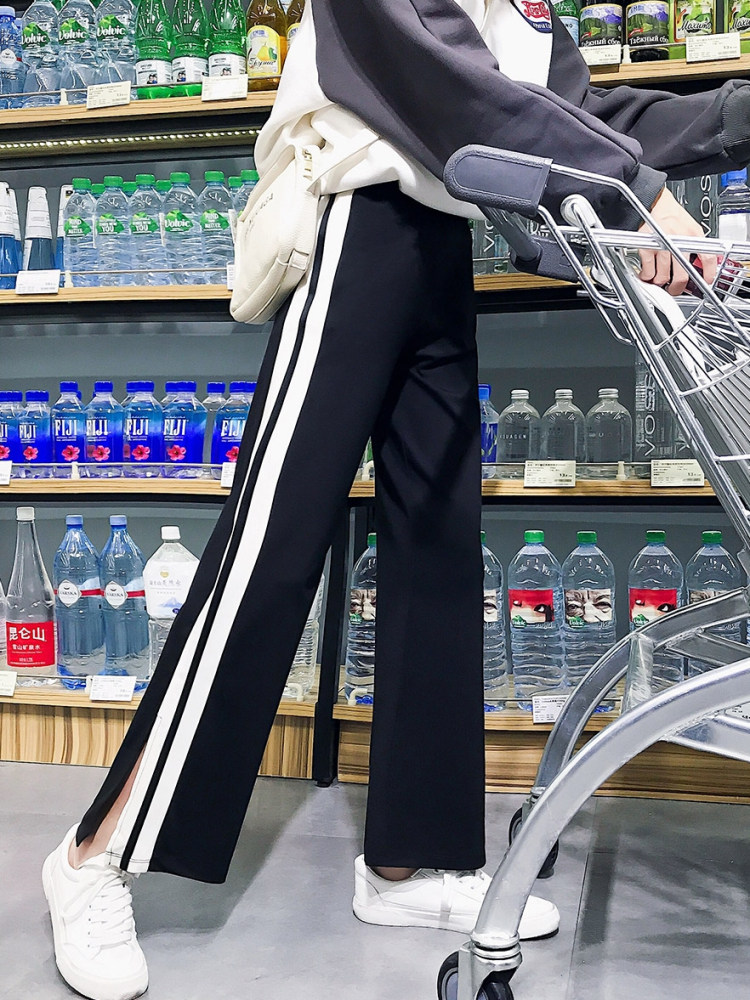 Maternity pants Summer women's thin wide-leg pants Spring and autumn wear ice silk hanging casual sweatpants spring and summer large size