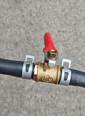 HC牌黑色橡胶软管+铜质小球阀,带红色手柄,全新未使用.软管议价产