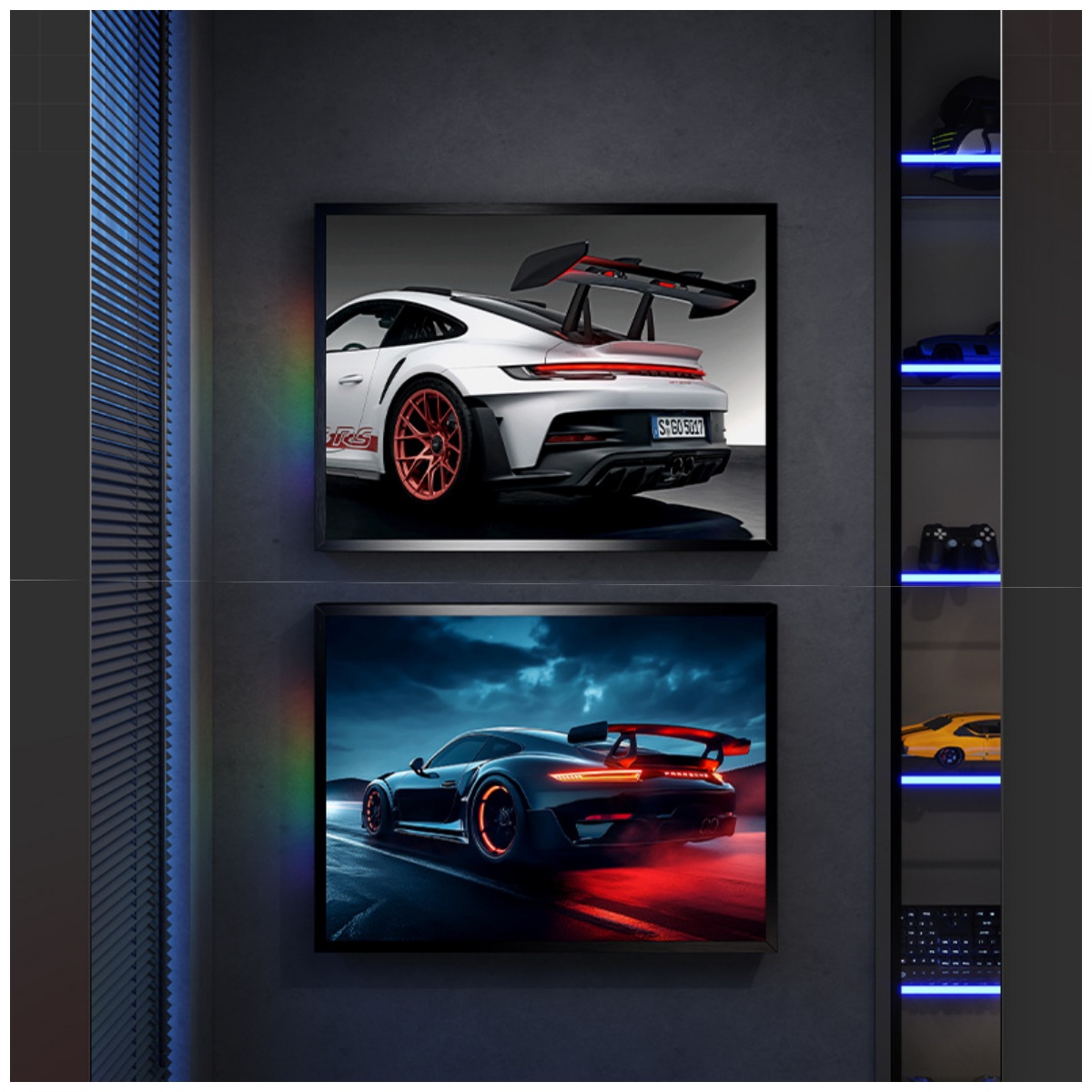 跑车发光装饰画蓝牙音箱现代简约家居卧室客厅高级感挂画男生礼物