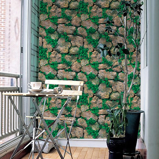 仿真绿色青苔自粘墙纸阳台花圃玻璃贴室内绿植装饰壁纸石头纹墙贴