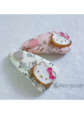 日韩新款碎花kittty发夹女侧边夹少女心前额碎发刘海发饰发卡bb夹