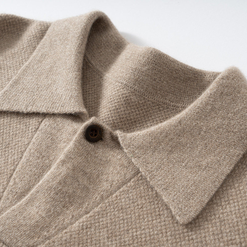 A类重磅加厚100%山羊绒衫男士polo领衬衣宽松翻领长袖羊毛t恤商务,男装,羊绒套衫,淘宝优惠券,粉丝福利购,淘宝优惠卷