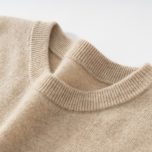 高品质100%纯山羊绒衫男款圆领毛衣加厚保暖针织衫冬季套头羊毛衫