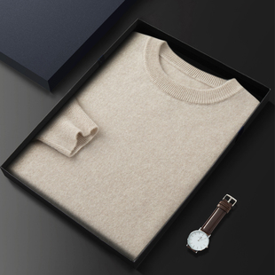 【软糯丝滑】羊绒衫男100%纯山羊绒圆领毛衣加厚针织衫大码羊毛衫