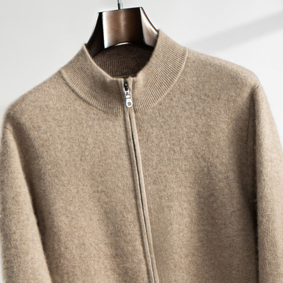 重磅加厚空气层男士拉链开衫外套