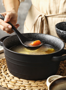 双耳汤碗大号家用不烫手陶瓷盛汤盆加厚创意个性浓汤面碗日式餐具