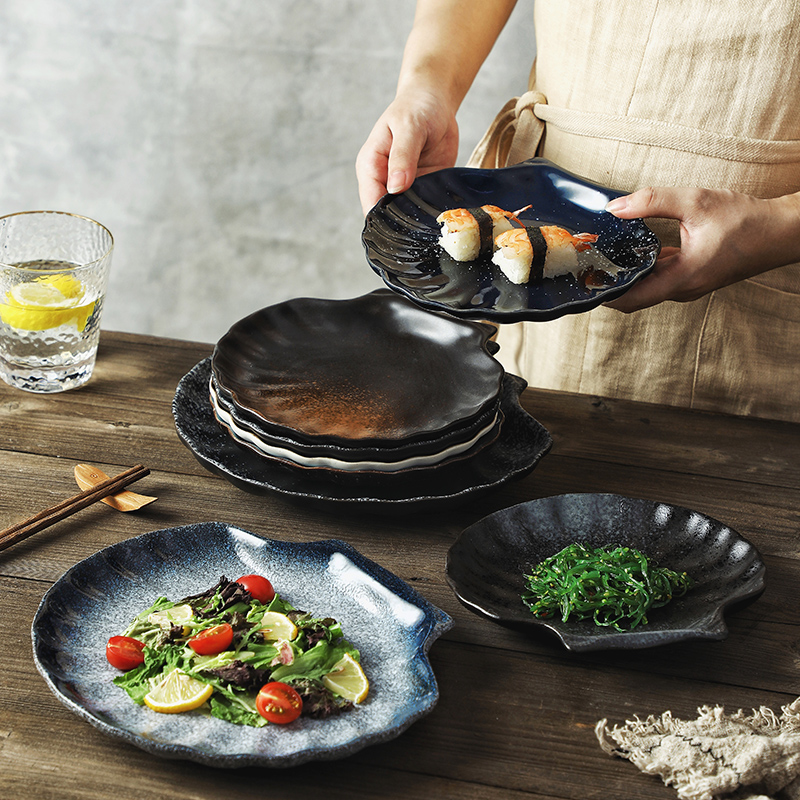 贝壳盘子菜盘家用陶瓷点心