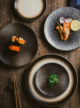 日式餐具陶瓷浅盘子碟餐厅骨碟菜盘家用平盘菜盘子小吃盘定制logo