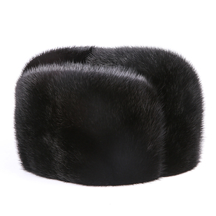 东北貂皮男士中老年爸爸水貂帽子整貂皮草帽雷锋帽冬季老人爷爷帽