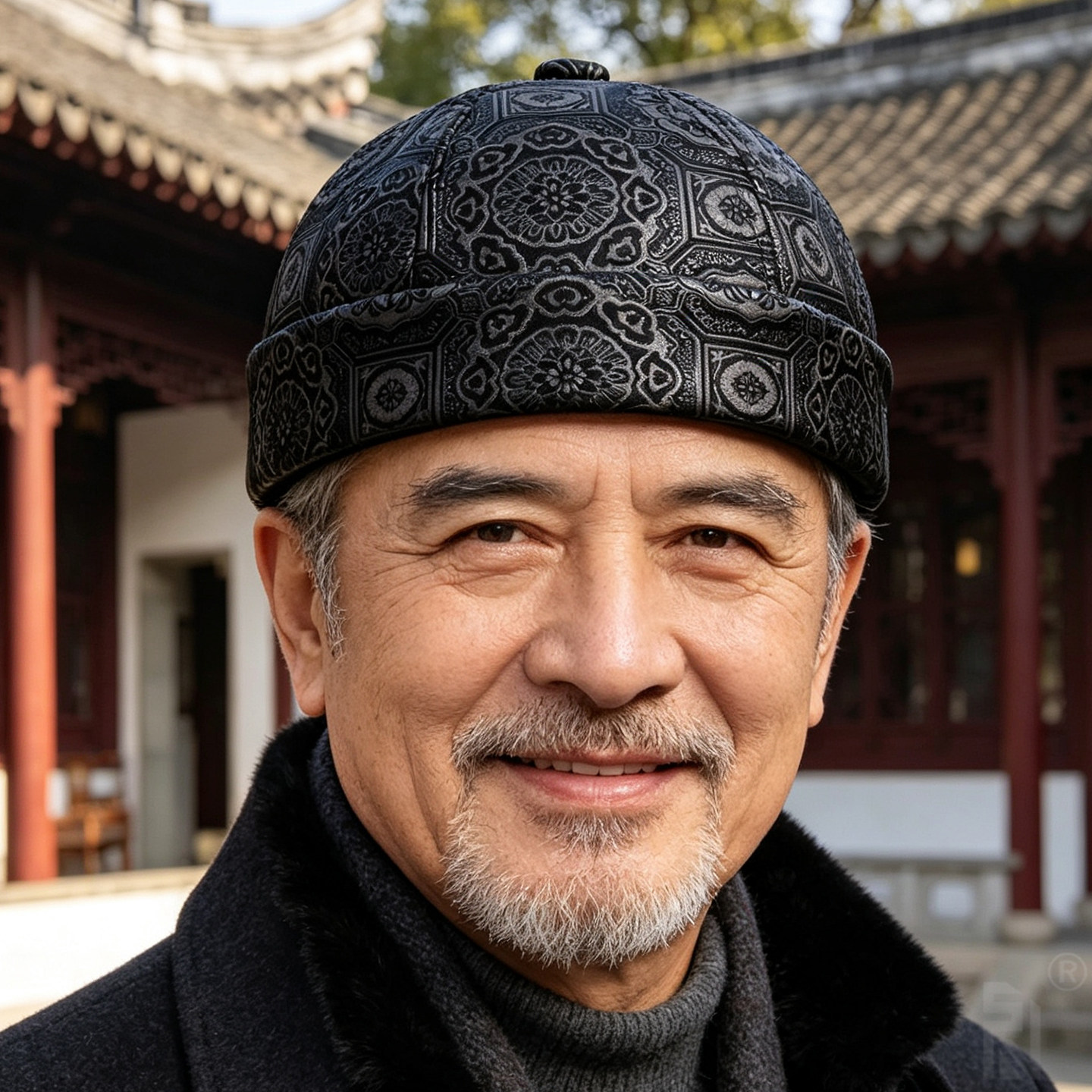 真皮帽子可脱卸式秋冬老北京地主男复古老式吉祥老年人雅痞瓜皮帽