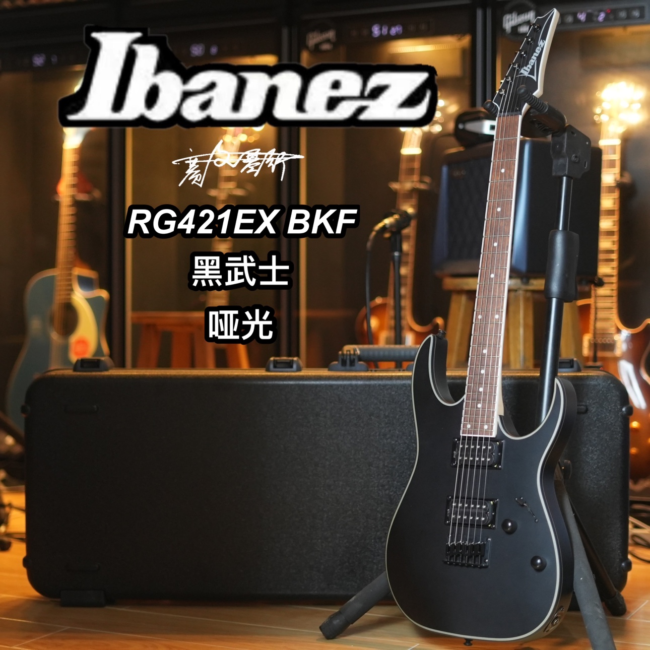 电吉他Ibanez黑武士哑光24品