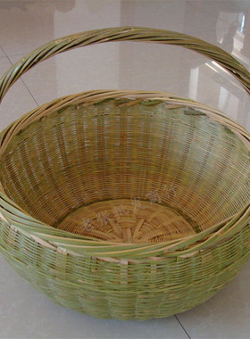 纯手工竹编菜篮子竹筐竹篓购物手提篮竹篮子水果篮环保菜篮竹制品