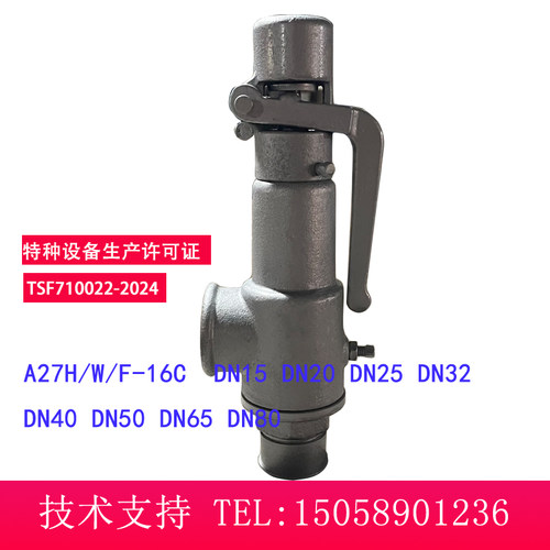 顺景安全阀A27F-10 A27F-16 DN50微启式螺纹丝扣HT200包过检蒸汽