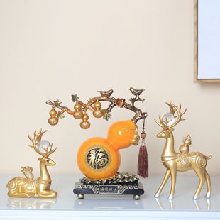 创意葫芦摆件玄关电视柜桌面酒柜装饰品客厅中式招财乔迁新居礼物