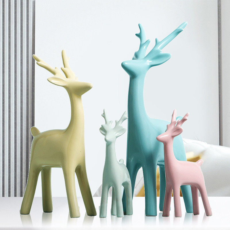 创意现代简约客厅电视柜书房家居装饰工艺礼品小摆设圣诞麋鹿摆件,家居饰品,装饰摆件,淘宝优惠券,粉丝福利购,淘宝优惠卷
