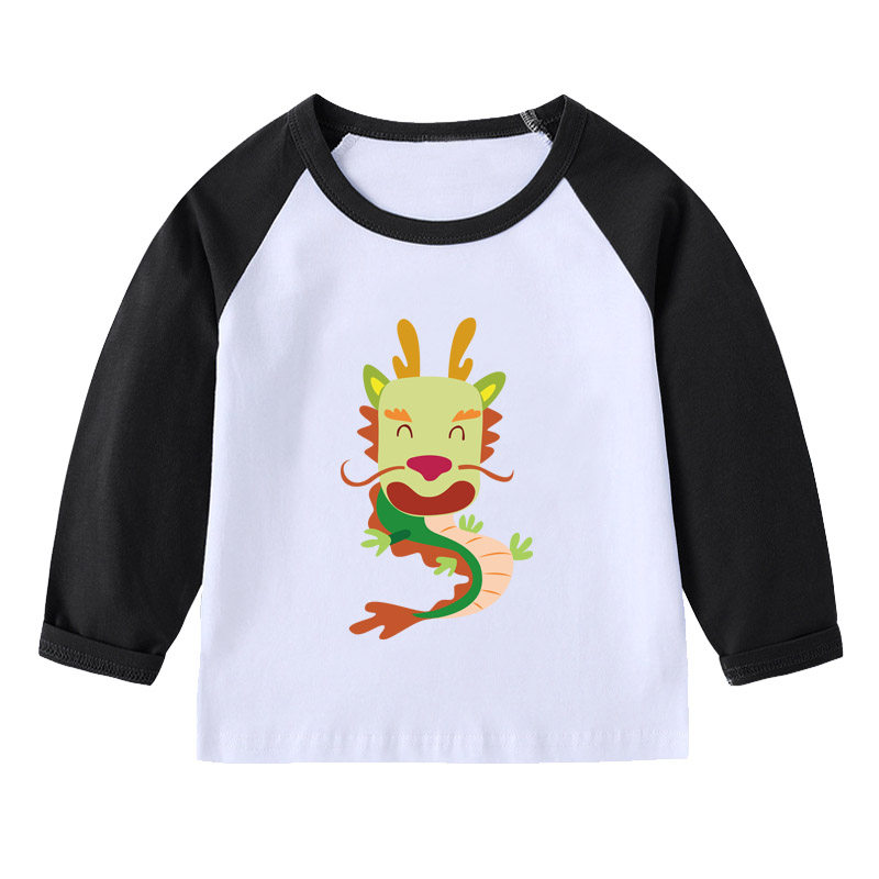 龙儿童2年级3女孩4长袖T恤5宝宝6衣服7男童8童装9岁学生班服