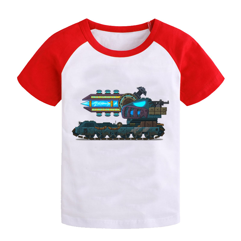 坦克T恤集合对决中小学生短袖5男女儿童衣服袖子红色宝宝纯棉男孩