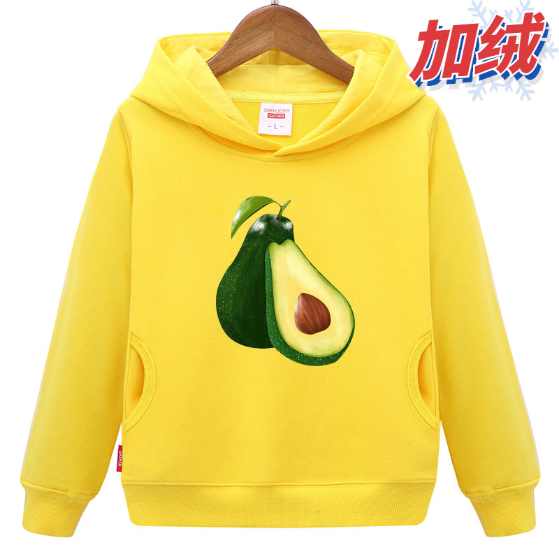 牛油果卫衣小儿童2冬季3女孩4加绒5宝宝6衣服7男童8童装10岁班服9