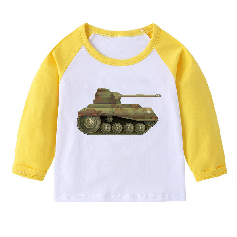 坦克T恤春秋长袖上衣男童活动服装甲车女儿童装亲子装宝宝上衣服