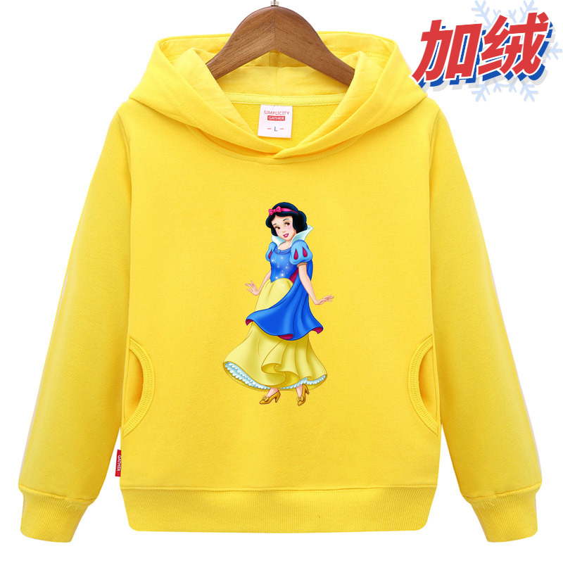 儿童卫衣加绒女童上衣白雪公主童装加厚外套女孩学生宝宝运动班服