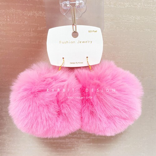 古装造型仿兔毛妲己造型耳环