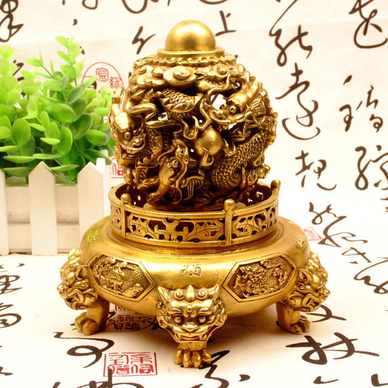 黄铜铜能转动的铜鼎摆件