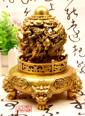 黄铜铜能转动的铜鼎摆件