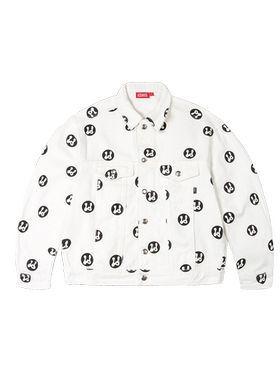 LDS 白色蛮印花卡车司机牛仔夹克