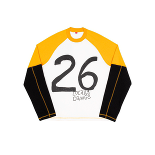 LDS 26字样拼色插肩袖全棉宽松休闲球衣