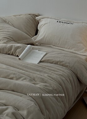 Layman外行 撸猫感chao柔软A类加厚加绒保暖牛奶绒四件套冬季床品