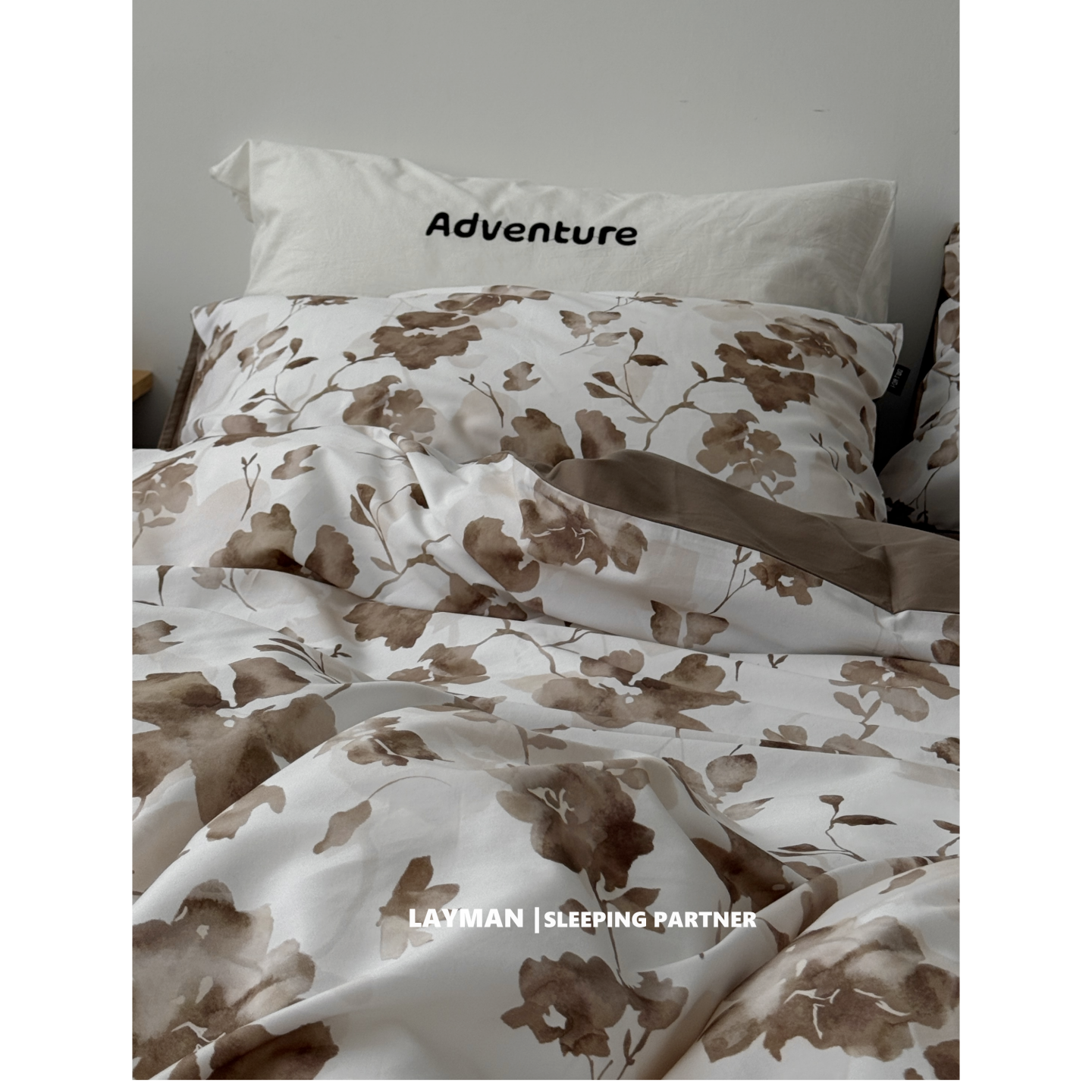 Layman外行 ins美式数码花卉100s纯棉磨毛四件套秋冬加厚保暖床品