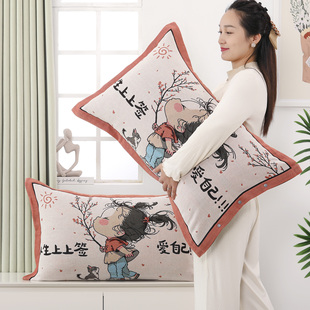 按扣纱布纯棉枕套一对装加大加厚枕头套家用四季枕芯套单人枕芯套