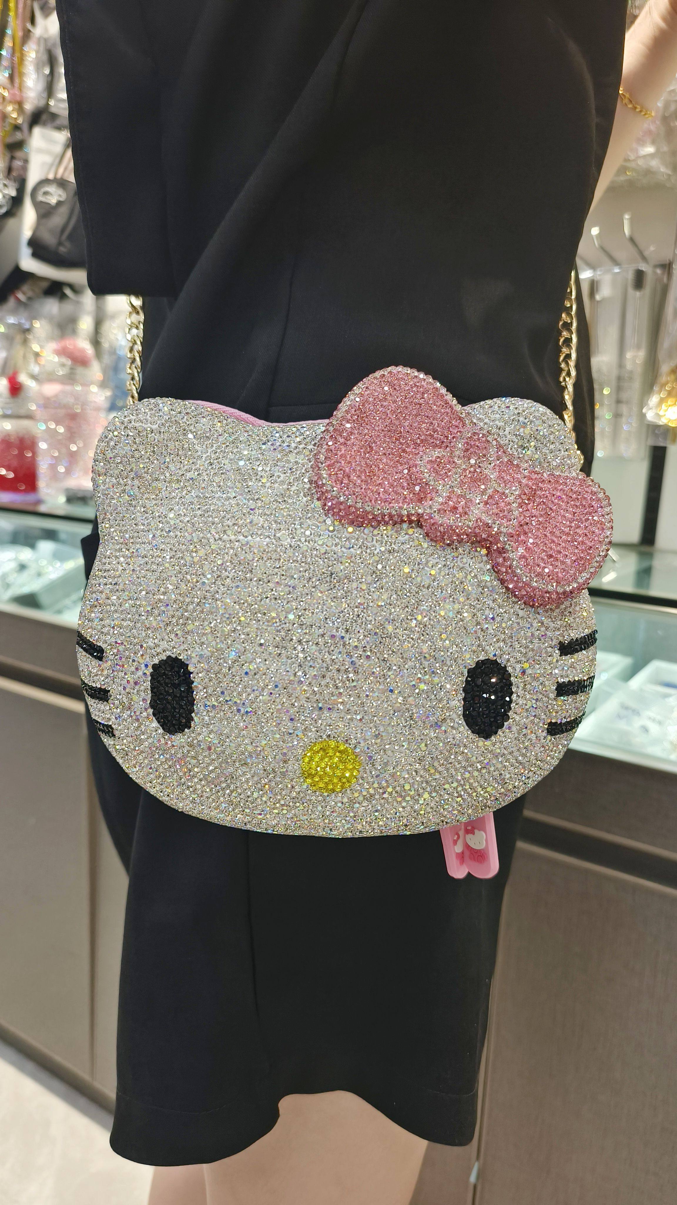 新设计超萌女生卡通哈喽kitty钻包可爱时尚holle猫手工镶钻手提包